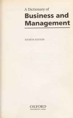 A Dictionary of Business and Management