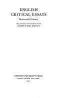 English Critical Essays: Nineteenth Century