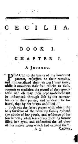 Cecilia, or Memoirs of an Heiress