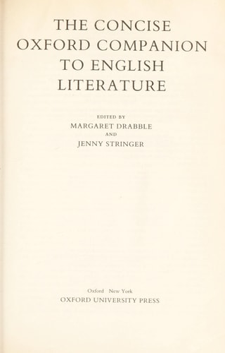 The Concise Oxford Companion to English Literature