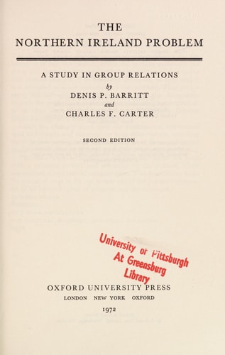 The Northern Ireland Problem: A Study in Group Relations