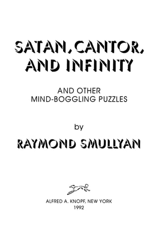 Satan, Cantor, and Infinity and Other Mind-boggling Puzzles