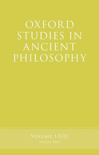 Oxford Studies in Ancient Philosophy