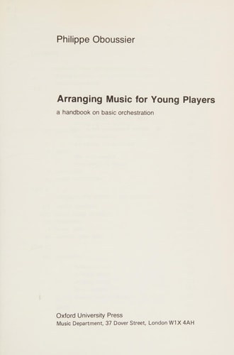 Arranging Music for Young Players: A Handbook on Basic Orchestration