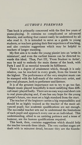 The Young Pianist: A New Approach for Teachers and Students