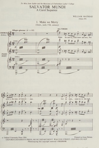 Salvator Mundi: A Carol Sequence, Opus 89