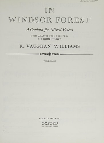 In Windsor Forest: SATB Vocal Score