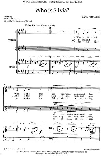 Who is Silvia?: Upper Voices and Piano