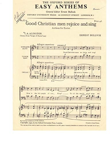 Good Christian Men, Rejoice and Sing: An Anthem for Easter