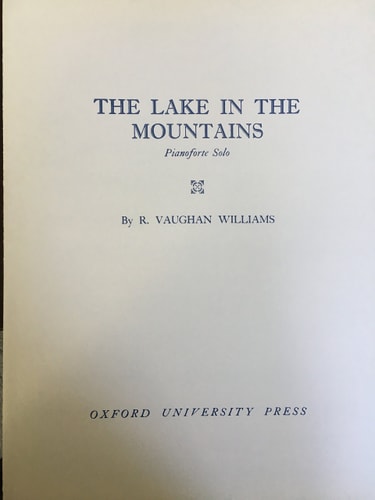 The Lake in the Mountains: Pianoforte Solo