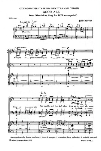Good Ale: From When Icicles Hang Vocal Score