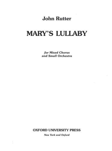 Mary's Lullaby: Full Score