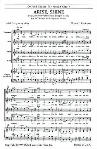 Arise, Shine: Vocal Score