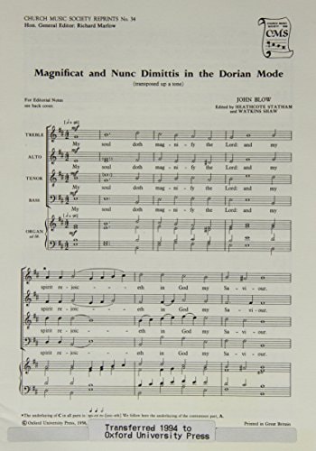 Magnificat and Nunc Dimittis in the Dorian Mode