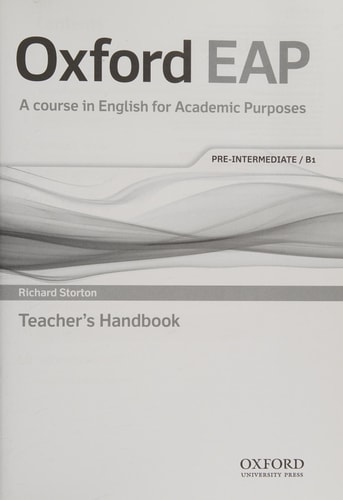 Oxford English for Academic Purposes Pre-Intermediate: Teacher's Book and DVD Pack