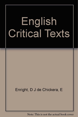 English Critical Texts