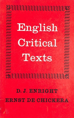 English Critical Texts: 16th to 20th Centuries
