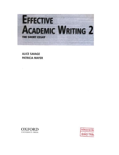 Effective Academic Writing 2: The Short Essay