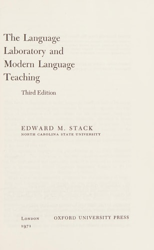 The Language Laboratory and Modern Language Teaching