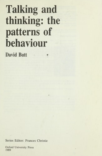 Talking and Thinking: The Patterns of Behavior