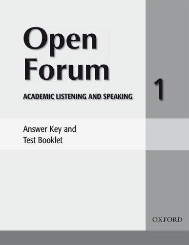 Open Forum, Level 1: Academic Listening and Speaking