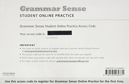 Grammar Sense 1: Online Practice Access Code Card