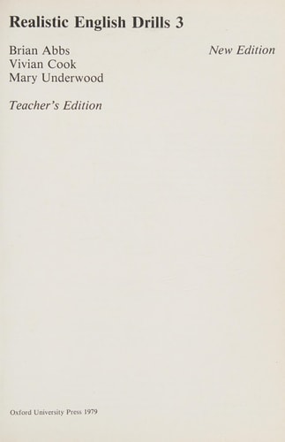 Realistic English: Drills - Teacher's Book 3