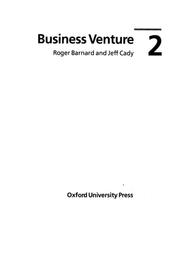 Business Venture 1: Student's Book
