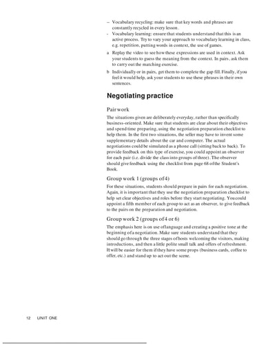 Effective Negotiating: Teacher's Book