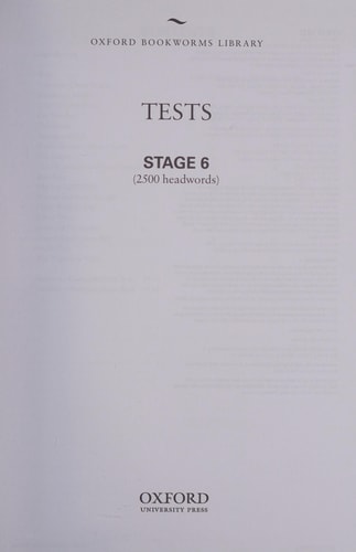 Oxford Bookworms Library: Level 6 Tests