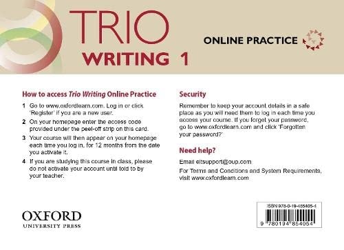 Trio Writing: Level 1: Online Practice Student Access Card: Building Better Writers from the Beginning