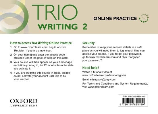 Trio Writing: Level 2: Online Practice Student Access Card: Building Better Writers From The Beginning
