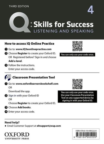 Q: Skills for Success 3 Listening and Speaking: Teacher Access Code Card Pack