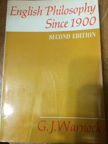 English Philosophy Since 1900
