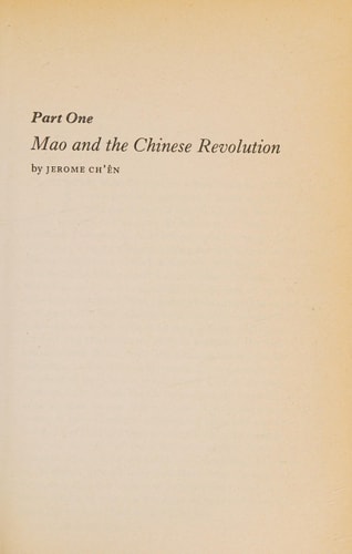 Mao and the Chinese Revolution