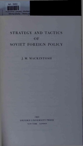 Strategy and Tactics of Soviet Foreign Policy