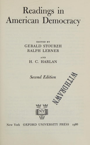 Readings in American Democracy