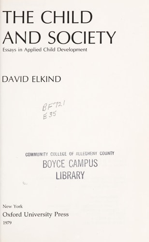 The Child and Society: Essays in Applied Child Development