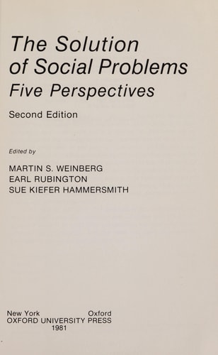 The Solution of Social Problems: Five Perspectives