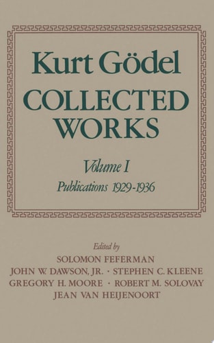 Collected Works: Volume I: Publications 1929-1936