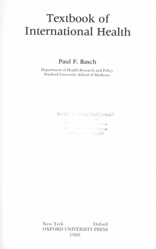 Textbook of International Health