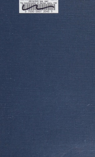 The Transformation of German Jewry, 1780-1840