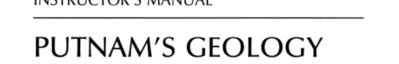 Instructor's Manual for Putnam's Geology: Fifth Edition