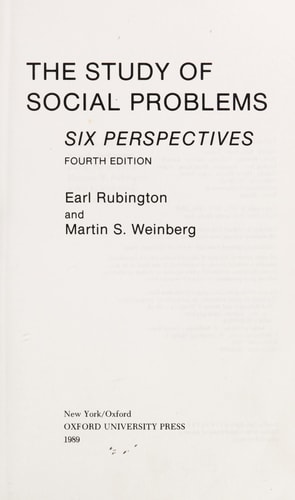 The Study of Social Problems: Six Perspectives