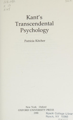 Kant's Transcendental Psychology