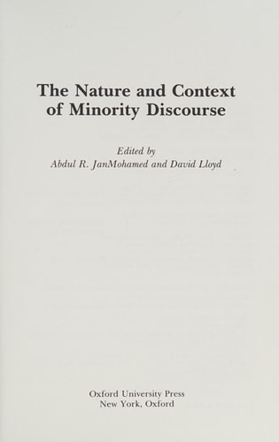 The Nature and Context of Minority Discourse