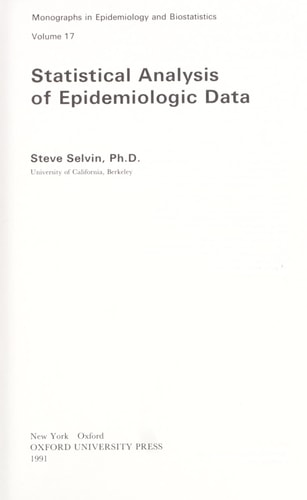 Statistical Analysis of Epidemiologic Data