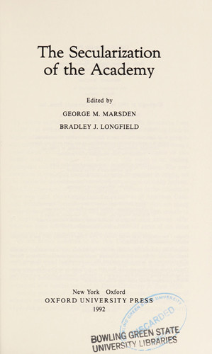 The Secularization of the Academy