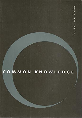 Common Knowledge: Volume 2, No. 3