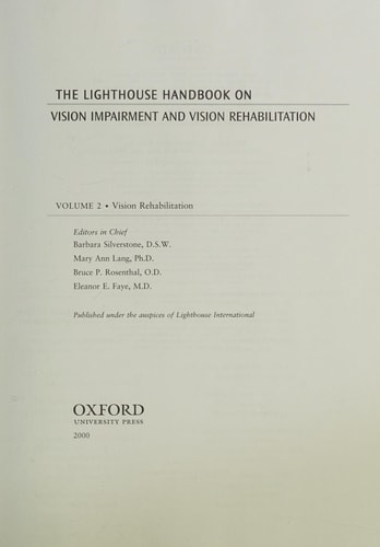 The Lighthouse Handbook on Vision Impairment and Vision Rehabilitation